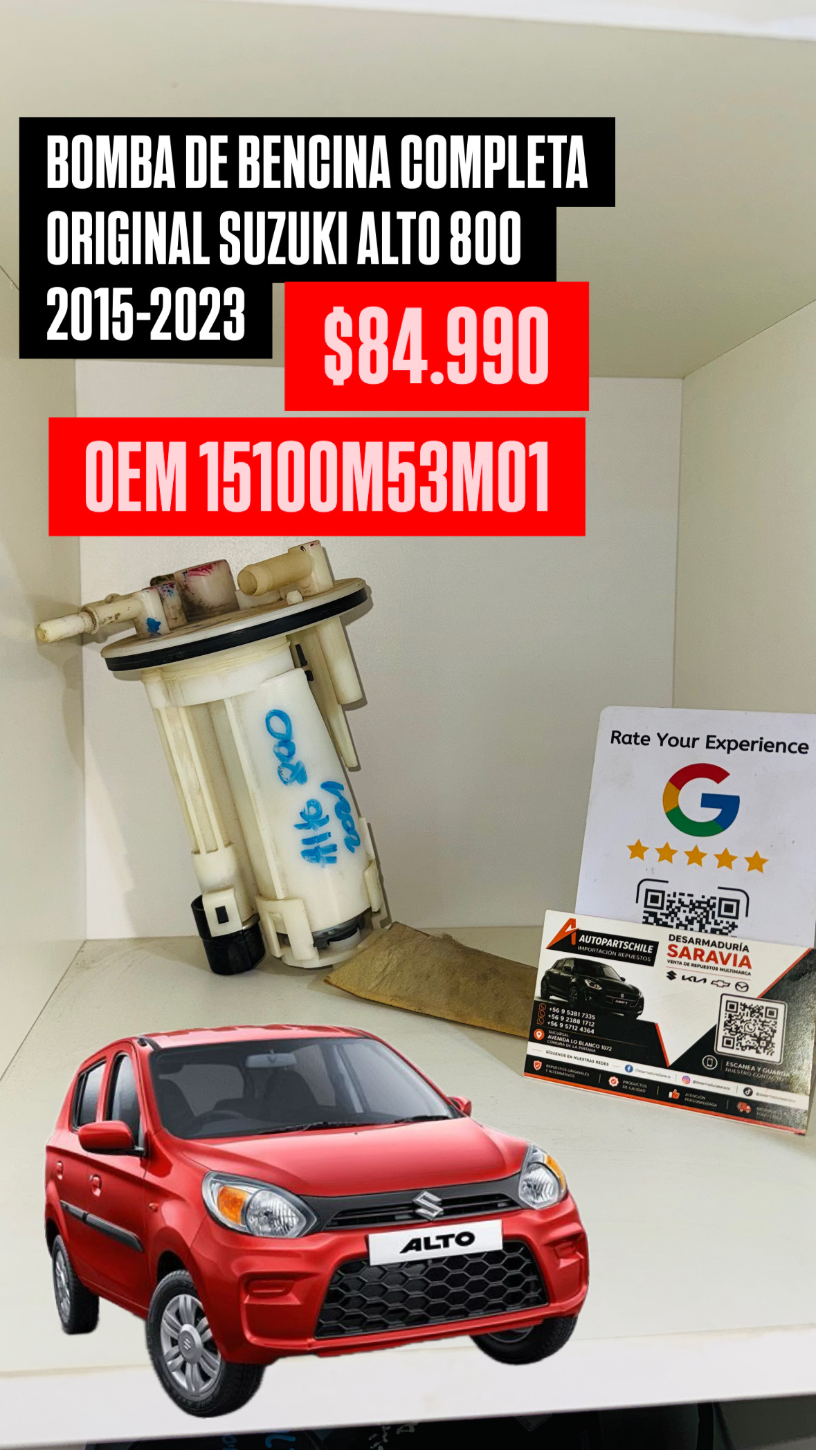 Bomba de bencina completa original Suzuki Alto 800