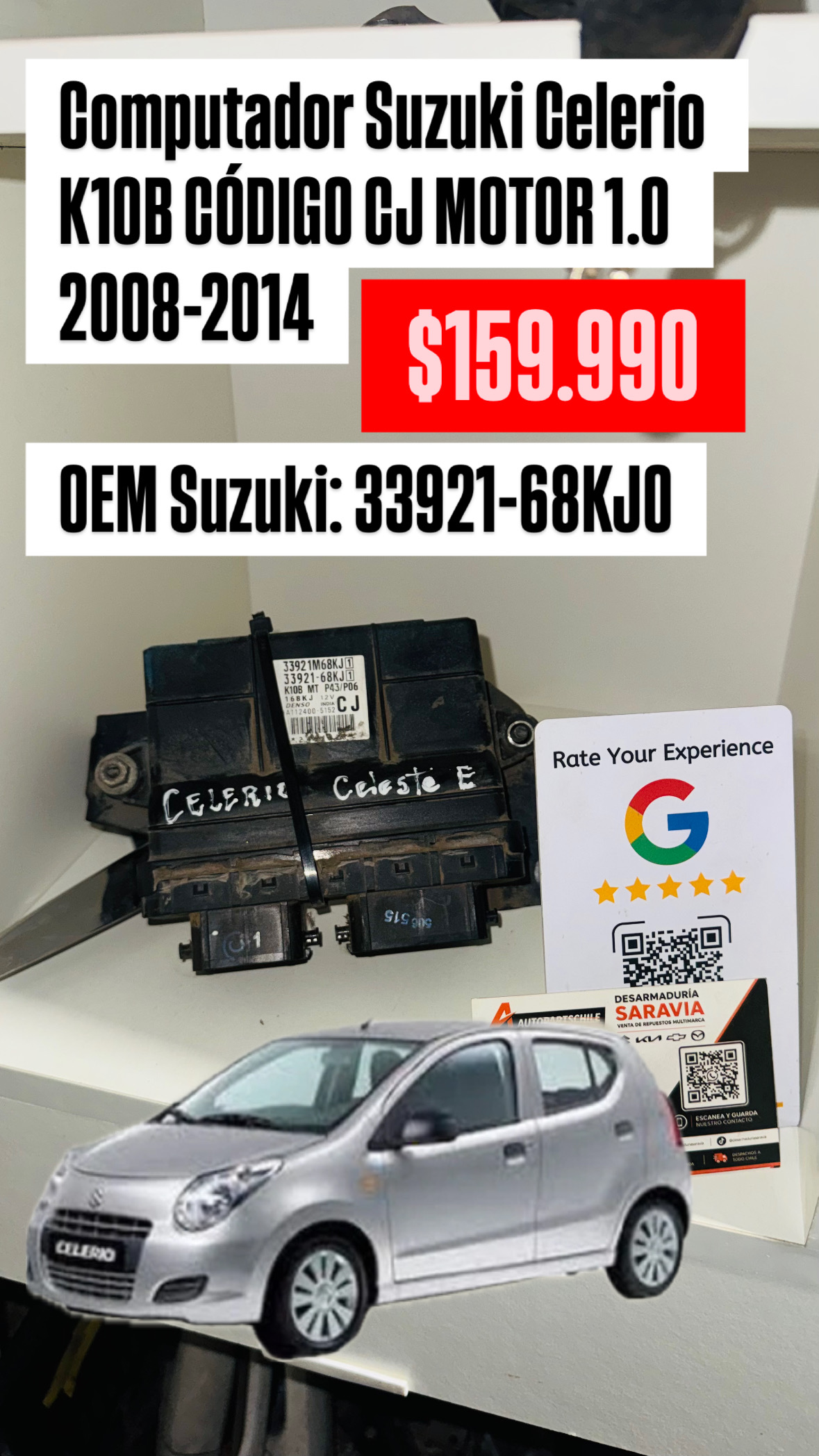 Computador ECU Suzuki Celerio 1.0 K10B 2008-2014 Suzuki Celerio | 2008-2014 | 1.0 K10B | Mecánico